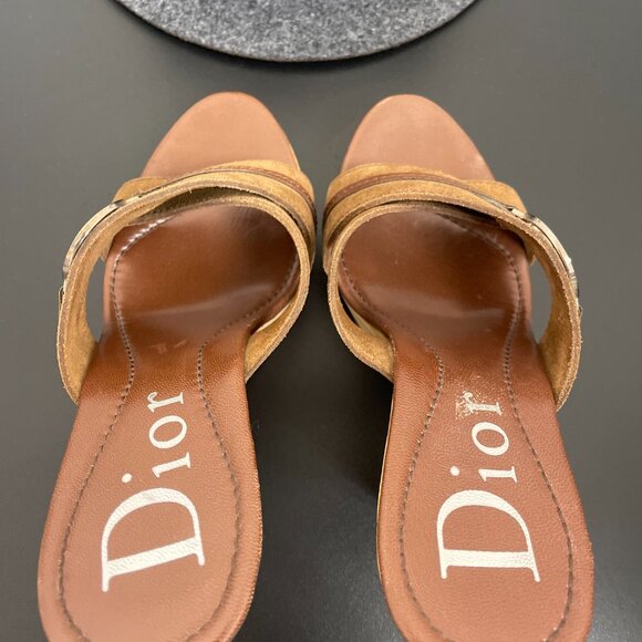 Dior "Peace & Love" Logo Mule Heels - 2000s Rare Vintage Find!!  EU 38 - Picture 5 of 7